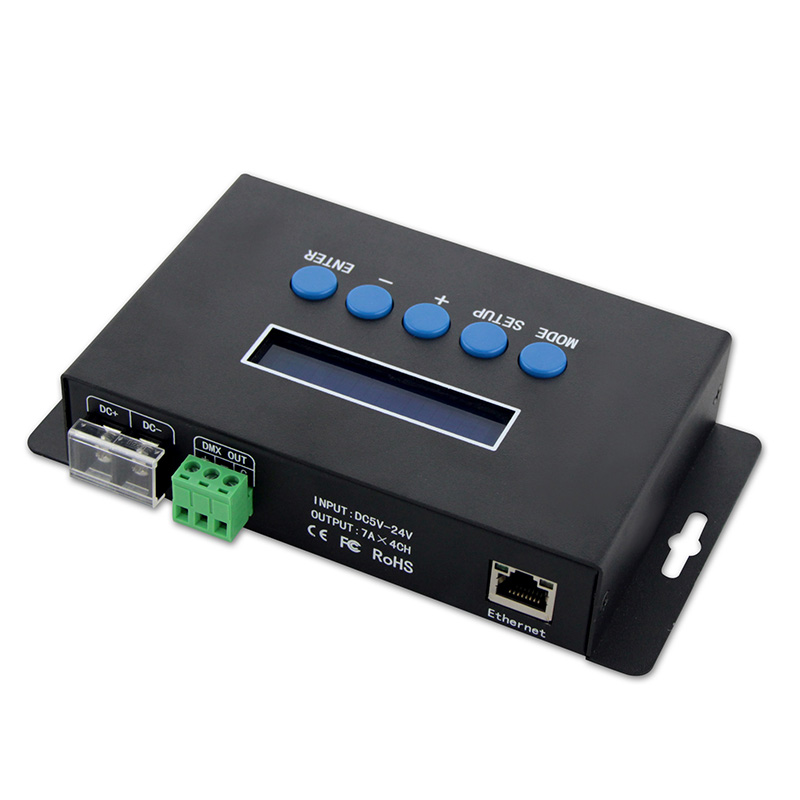 DC5-24V Ethernet-SPI/DMX pixel light controller BC-204, Support Madrix Software